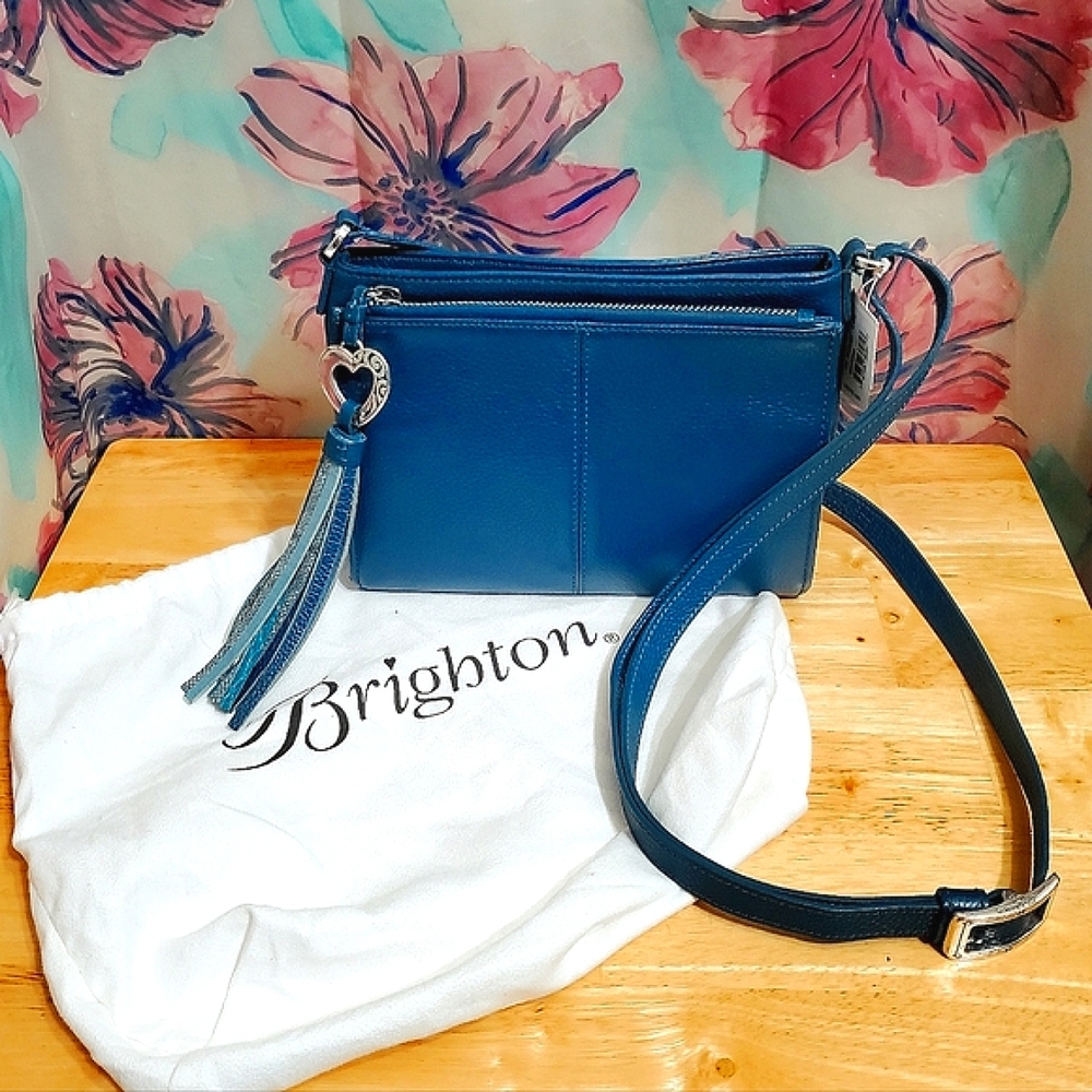 Rare Designer (Brighton) Blue Leather Crossbody